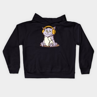 Music loving cat Kids Hoodie